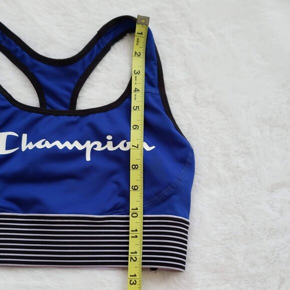 CHAMPION The Absolute Workout Longline Sports Bra M Royal Blue Spellout - Picture 7 of 9